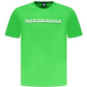 North Sails - Groene Grafische Print - Katoenen T-shirt - Heren