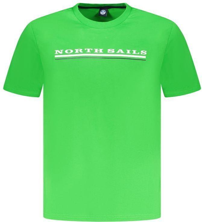North Sails - Groene Grafische Print - Katoenen T-shirt - Heren