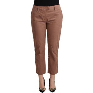Costume National - Mid Waist Tapered Cropped Pants - Bruin - Jeans