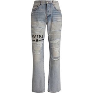 Amiri - MA Bar Logo - Denim Jeans - Blauwe - Rechte Pijpen