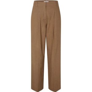 MbyM - Cristiana Long-m Pants - Bruin - Linnen Broek