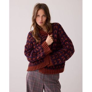 Summum Woman - Chunky Knit Cardigan - Bruin - Dames