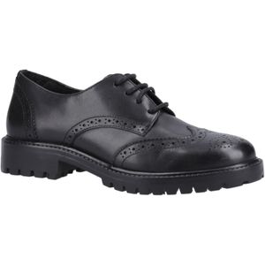 Hush Puppies Athena Senior Meisjes Zwart Leren Brogues
