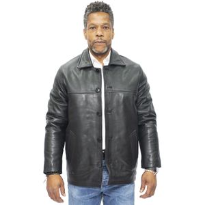 Heren - Mendoza - Leren Box Jas - Zwart