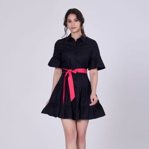 Skater katoenen ruches jurk