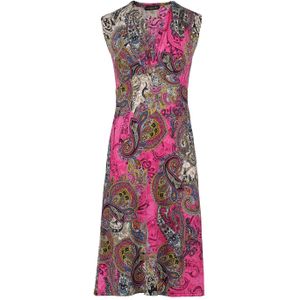 Jerseyjurken - Mouwloze Empire Line-jurk - Fuchsia - Knielengte
