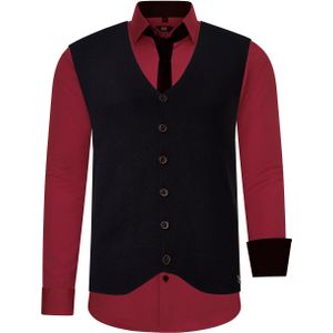 Shirt with vest and tie set of 3