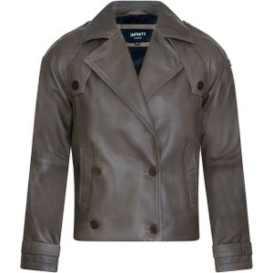 Leren Trenchcoat - Bruin - Canberra - Dames - Cropped Oversized