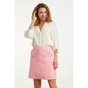 Smashed Lemon - 25133 - Blouse - Off White - Lurex Dotted