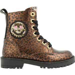 Develab - Bikerboot - Leopard Fantasy - Halfhoog - Vetersluiting en Ritssluiting