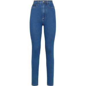 Philipp Plein - Super High Waist Jegging Iconic - Jeans - Blauw - Katoen