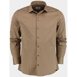 Bos Bright Blue Casual hemd lange mouw slim fit napoli/ecru