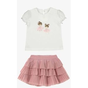 Mayoral - Set - Natural Pink - Plooirok met T-shirt