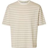 Selected Homme - T-shirt Dan Stripe - Kaki - Heren