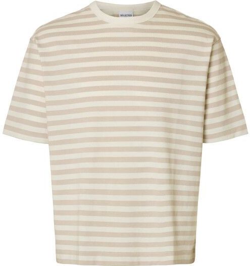Selected Homme - T-shirt Dan Stripe - Kaki - Heren