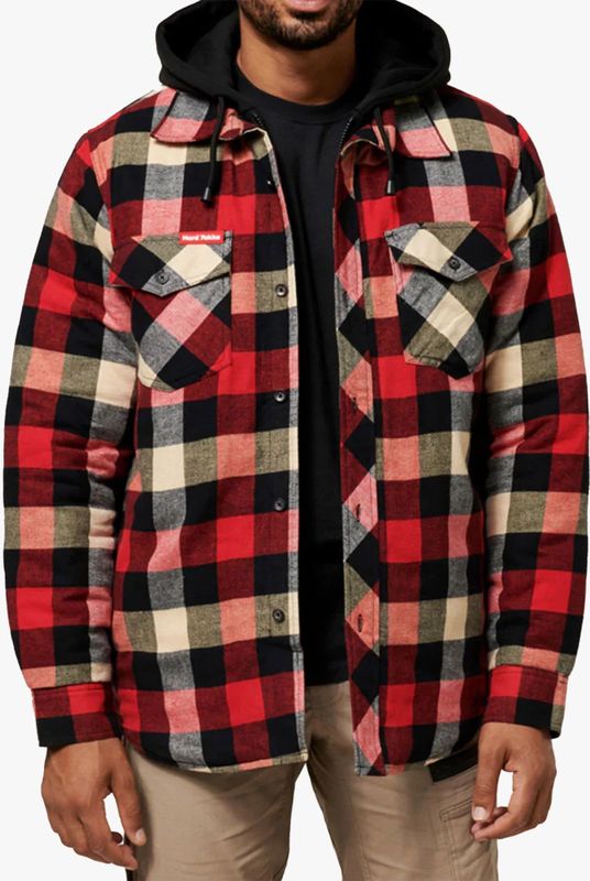 Hard Yakka - G06690 - Quilted Flannel Hooded Shacket