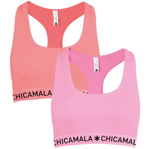 Muchachomalo Meisjes 2-pack racerback effen