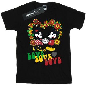 Li-cense Disney heren mickey en minnie mouse hippie liefde t-shirt