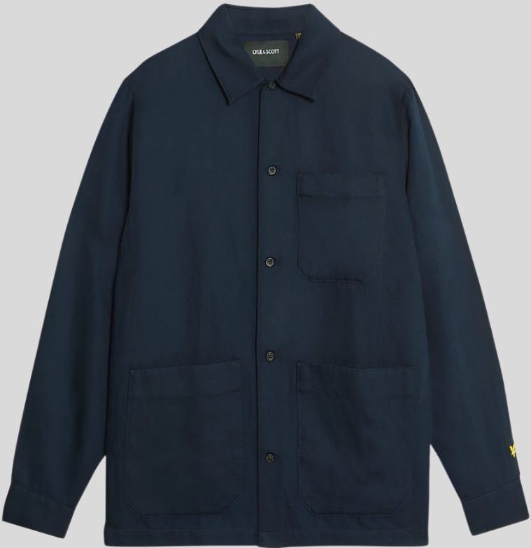Lyle & Scott - Linnenmix Overhemd - Donker Blauw