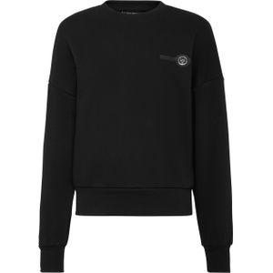 Plein Sport - Sweatshirt Basic - Zwart - Dames - Katoenmix - Lichtgewicht Fleece