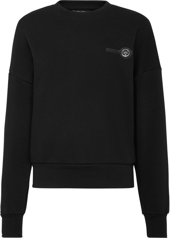 Plein Sport - Sweatshirt Basic - Zwart - Dames - Katoenmix - Lichtgewicht Fleece
