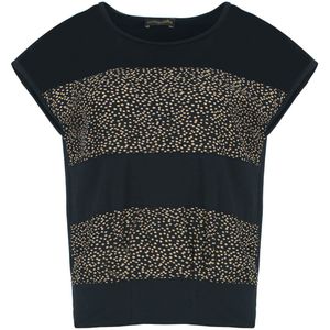 Tops - Zwart - Contrast Jersey & Popeline Top