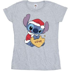 Li-cense Disney dames lilo and stitch kerstmis liefde koekje katoenen t-shirt