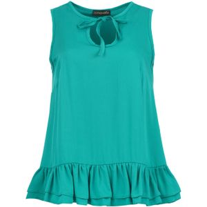 Emerald Breeze - Top - Felgroen - Mouwloos - Ruches