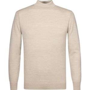 Profuomo - Mock Neck Merino Pullover - Beige - Heren - Wol