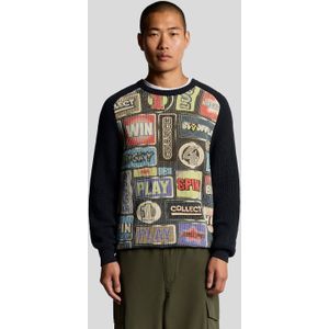 Lyle & Scott - Fruit Machine Graphic Jumper - Marineblauw