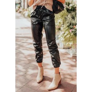Faux leren joggers