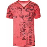 Rusty Neal - V-hals T-shirt - Katoen - Zwart - Normale Pasvorm