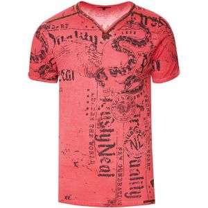 Rusty Neal - V-hals T-shirt - Katoen - Zwart - Normale Pasvorm