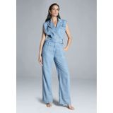 Homage to Denim Homage flowy sleeveless cross over jumpsuit licht