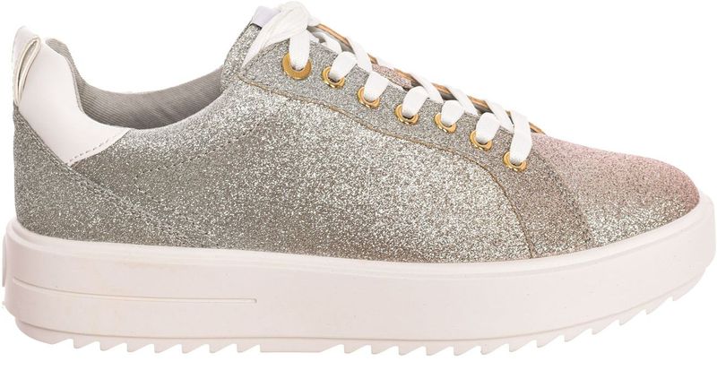Michael Kors - Glitter Sneakers - Grijs - Dames - Ronde Teen Met Veters en Rubberen Zool