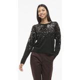 Vila - Siquin Glitter - Trui - Zwart - Dames