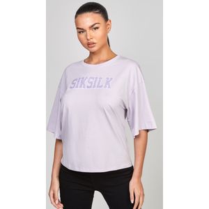 SikSilk - Varsity Logo - Cropped T-shirt - Paars