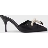 Touwdetails Leren Muilezels Hoge Hakken