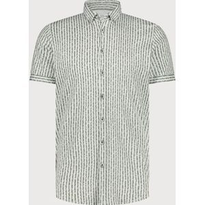 Blue Industry - Katoenen Gestreept Overhemd - Korte Mouwen