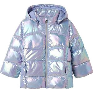 NAME IT - Shiny Gewatteerde Jas - Pufferjas - Met Afneembare Capuchon