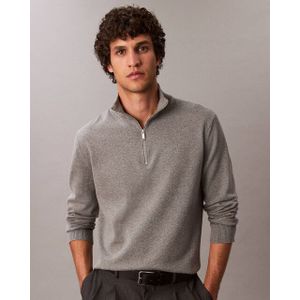 Calvin Klein - Trui - Grijs - Knitwear - Halve Rits - Lange Mouw