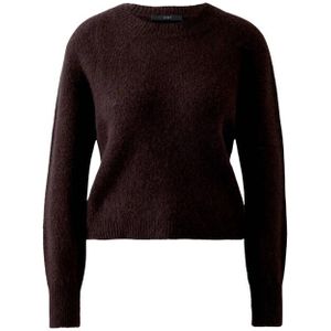 OUI - Trui - Bruin - Knitwear - Lange Mouw - Ronde Hals