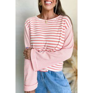 Gestreepte Wafelborsttop
