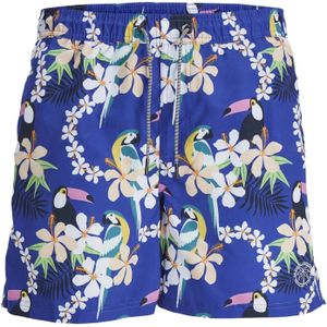 Jack & Jones Heren zwemshorts jpstfiji aop blauw tropisch paradijs print