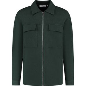 Pure Path - Regular Fit Knitwear - Overshirt - Donkergroen
