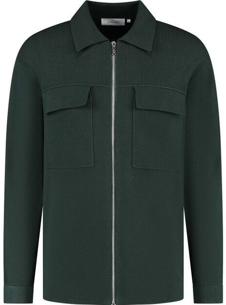 Pure Path - Regular Fit Knitwear - Overshirt - Donkergroen