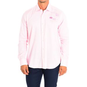 La Martina - TMC602-OX083 - Herenhemd - Roze - Lange Mouwen