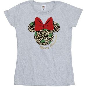Li-cense Disney dames minnie mouse luipaard kerst katoenen t-shirt