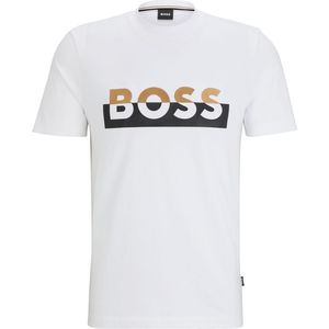BOSS - Tiburt 42 - T-shirt - Wit - Katoen - Korte Mouwen