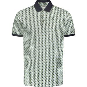 No Excess Polo korte mouw met print allover stretch green